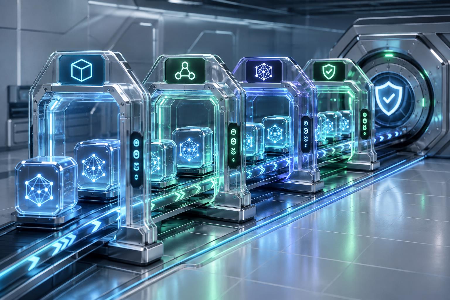 API中转站回归测试管线 3D 科技渲染
