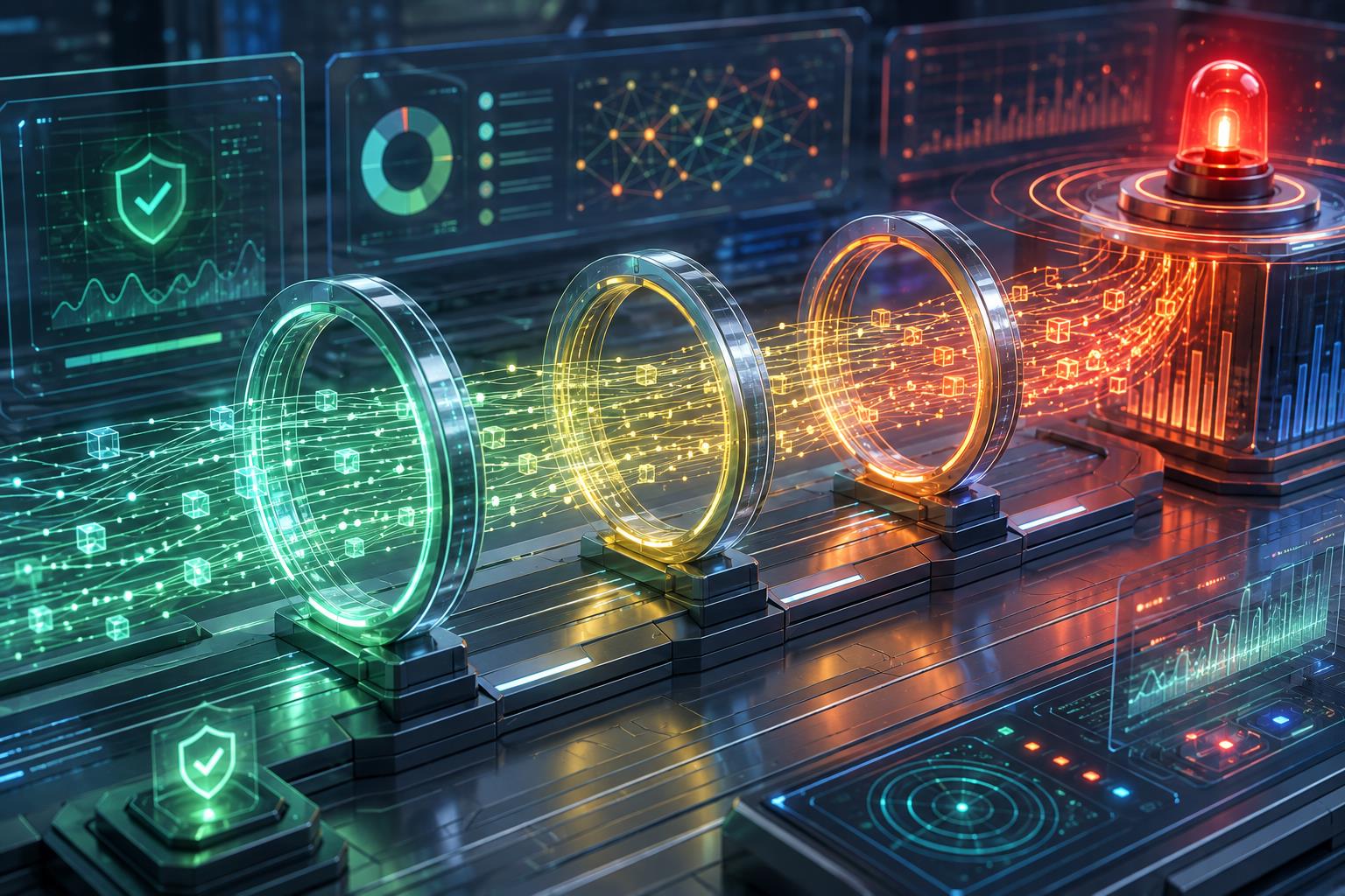 API中转站告警阈值 3D 科技渲染
